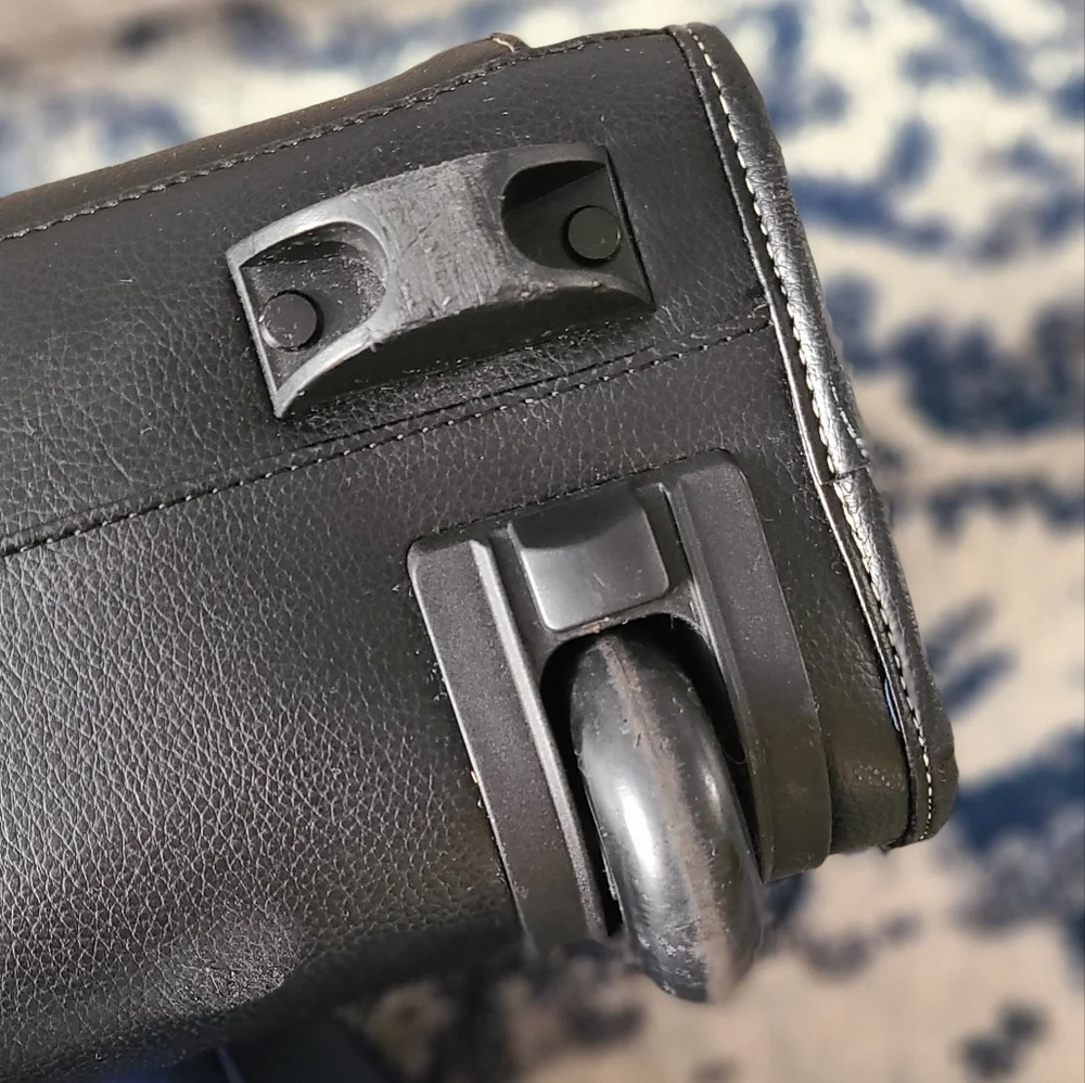 SAMSONITE WOMEN'S MOBILE OFFICE Black Faux Leather with purple interior travel - Picture 9 of 11